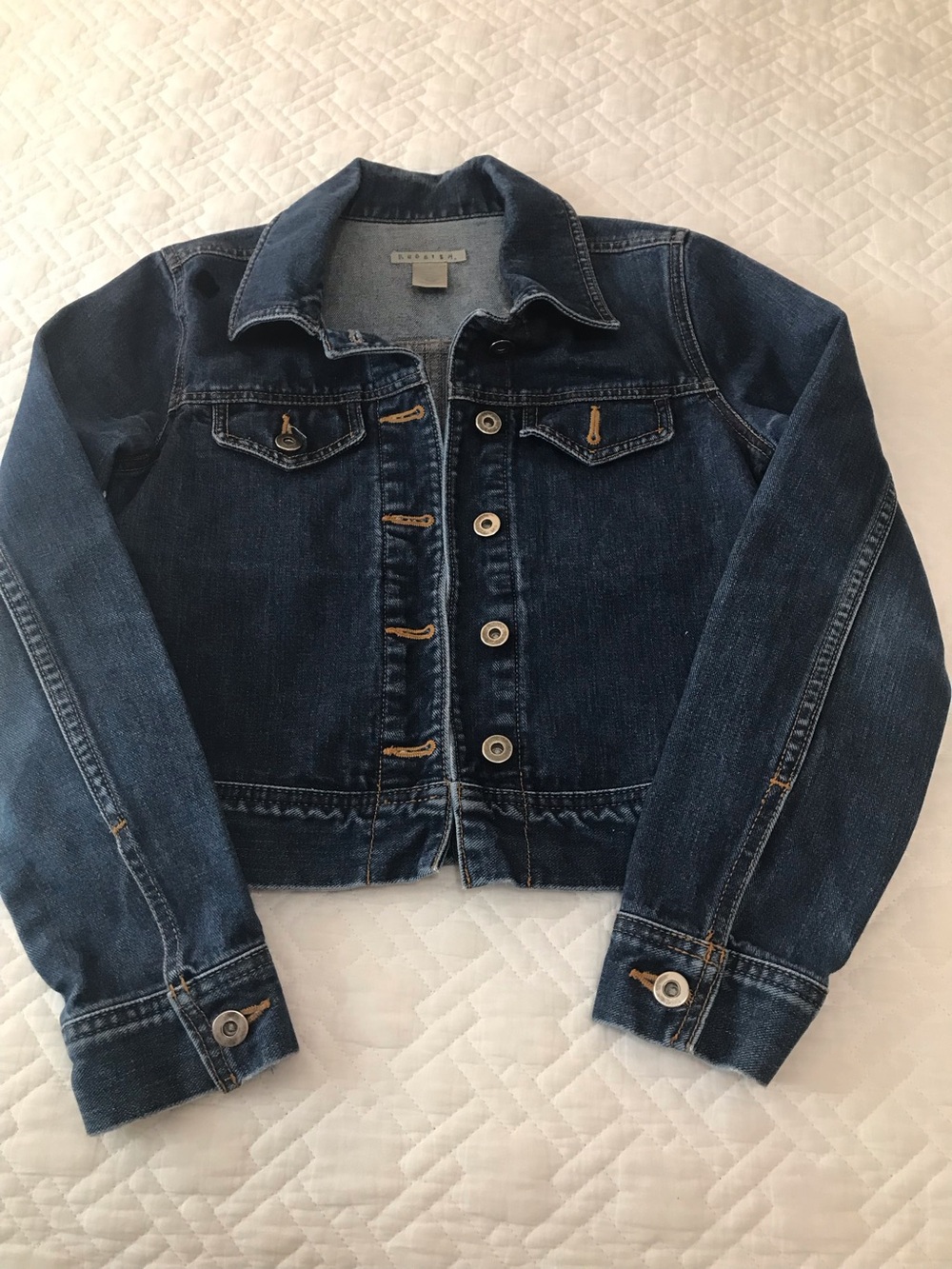 Rubbish Cropped Indigo Blue Denim Jacket Size XS
